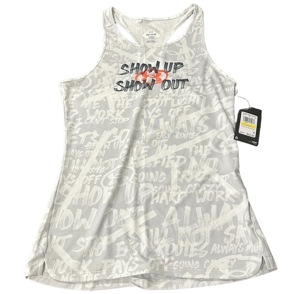 Under Armour Women’s Tank Top “Show Up Show Out” / Gray, White, Orange / Size M - Picture 1 of 7